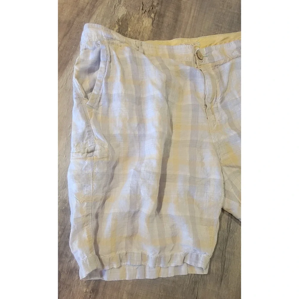 Tommy Bahama Relax Shorts Mens 42 100% Linen‎ Plaid Pro Leisure Golf